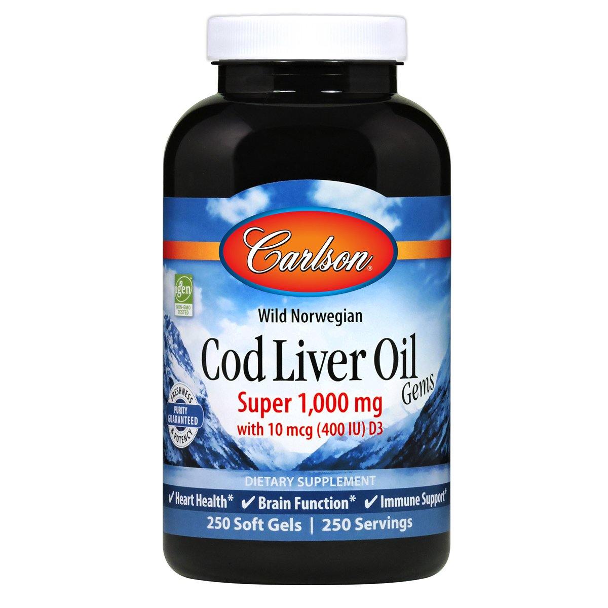 Cod Liver Oil Gems™, Super | 1,000 MG - Discount Nutrition Store