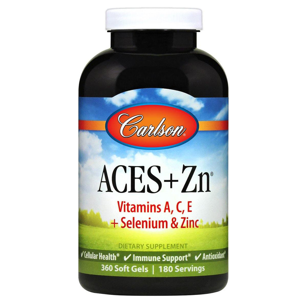Carlson - ACES + Zn, Vitamins A, C, E + Selenium & Zinc, Multivitamin with Zinc, Cellular Health & Immune Support, Selenium Multivitamin, Antioxidant, 360 Softgels