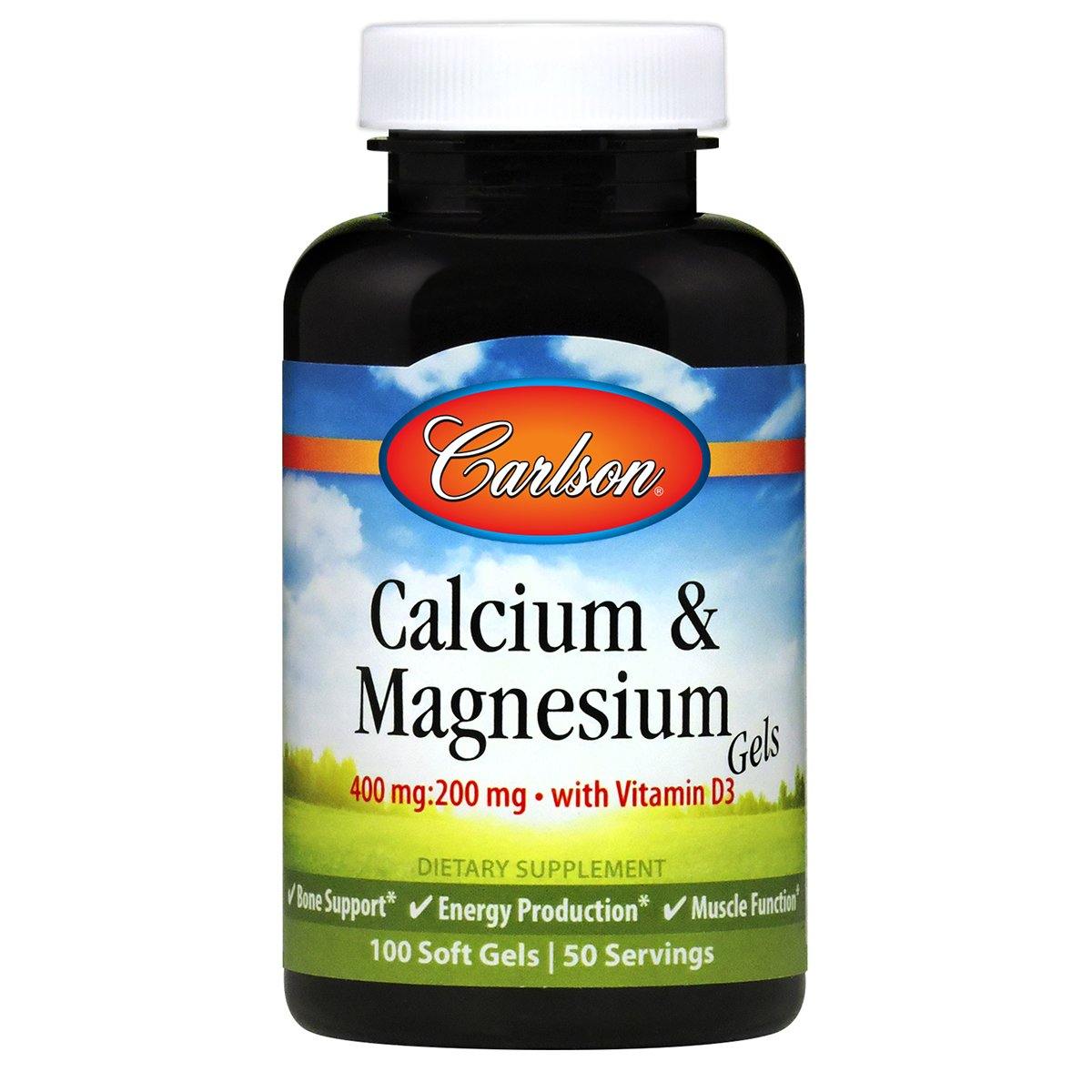 Calcium &amp; Magnesium | 100 Gels - Discount Nutrition Store