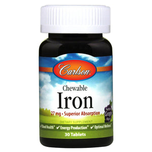 Chewable Iron, Grape | 30 Tabs - Discount Nutrition Store