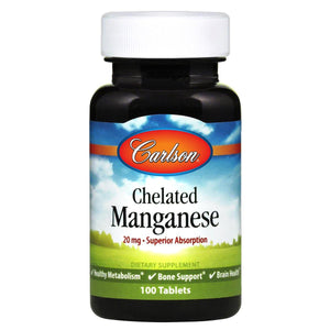Chelated Manganese | 100 TABS - Discount Nutrition Store