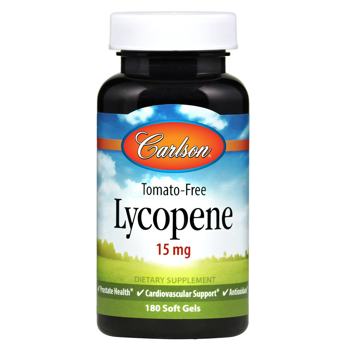 Carlson - Lycopene, 15 mg, Tomato-Free, Prostate Health &amp; Circulation Support, Optimal Wellness, 180 Softgels