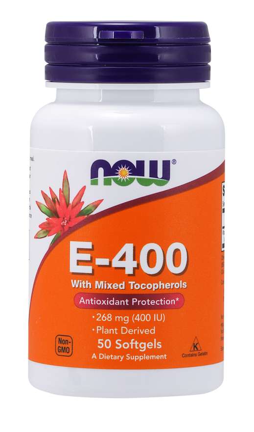 NOW Natural E-400, 50 Softgels