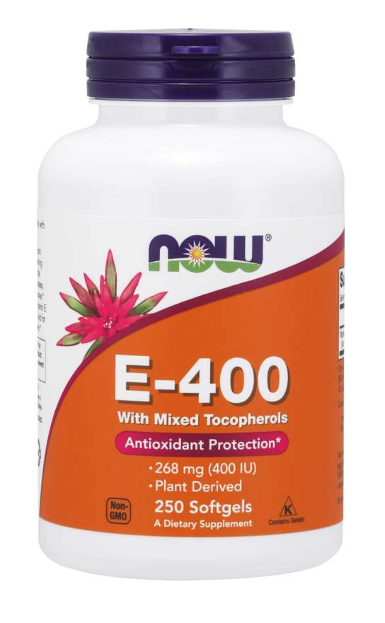 NOW Natural E-400, 250 Softgels
