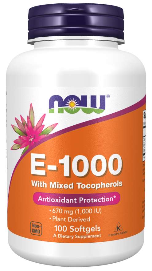 NOW Natural E-1000, 100 Softgels