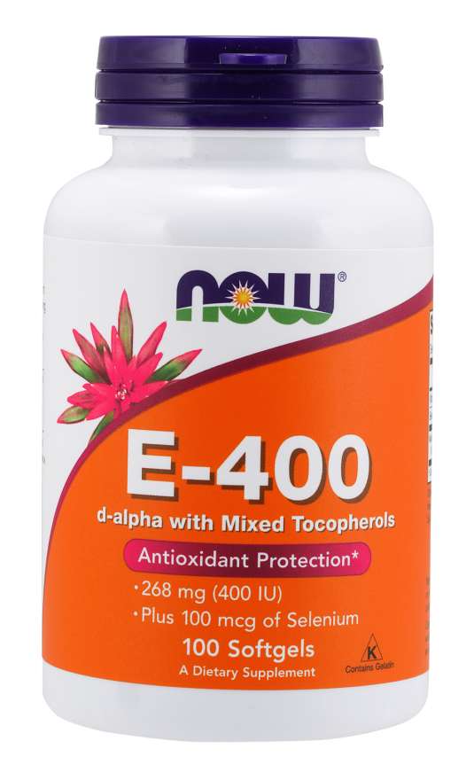 NOW Foods Natural E-400, 100 Softgels
