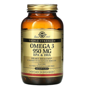 Solgar Triple Strength Omega-3 EPA and DHA, 950 mg, 100 Softgels