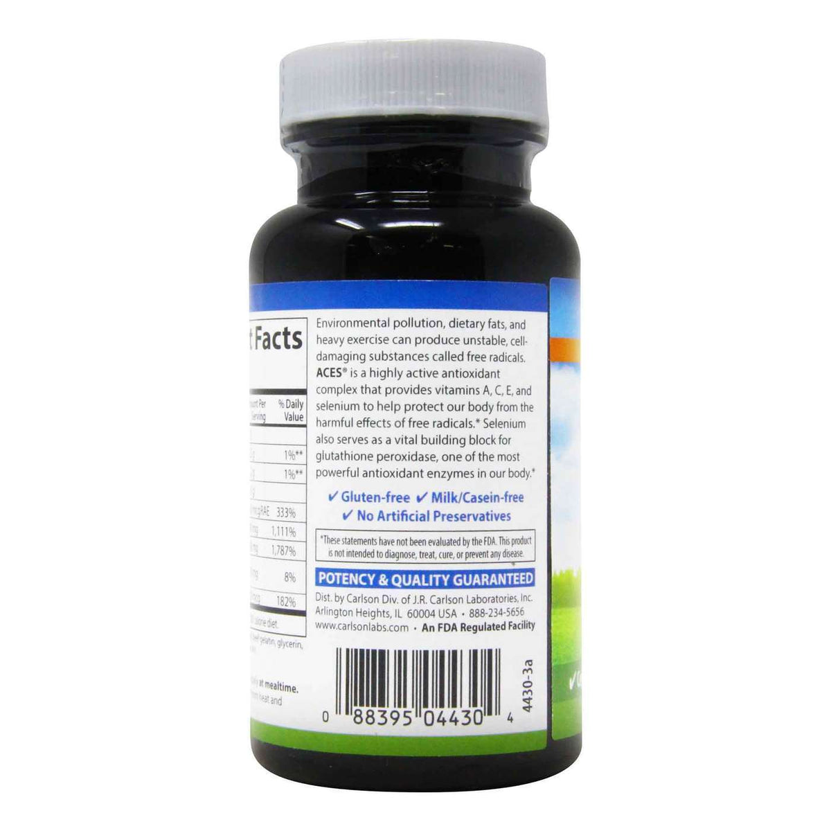 Carlson - ACES, Vitamins A, C, E + Selenium, Cellular Health & Immune Support, Antioxidant, 50 Softgels