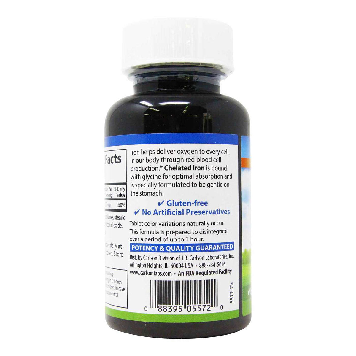 Carlson - Chelated Iron, 27 mg Superior Absorption, Blood Health, Energy Utilization &amp; Optimal Wellness, 250 tablets