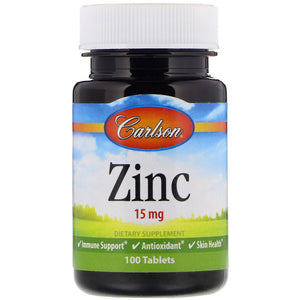 Carlson Zinc Immune Support & Antioxidant 15 Mg 100 Tablets