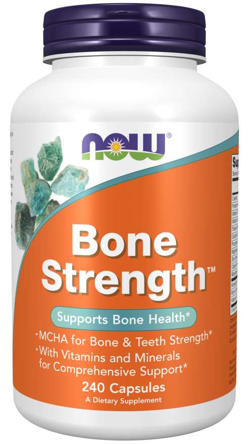 NOW Supplements, Bone Strength with Microcrystalline Hydroxyapatite (MCHA), Magnesium and Vitamins C,D and K, 240 Capsules