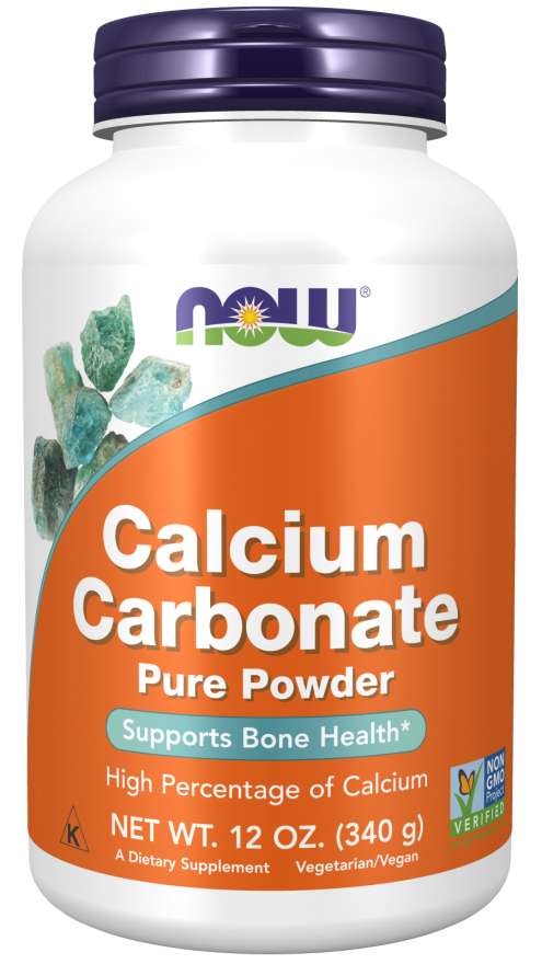 NOW Calcium Carbonate Pure Powder, 12 oz