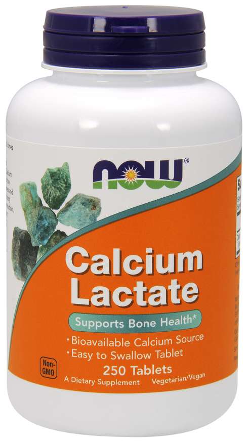 NOW Supplements, Calcium Lactate, Supports Bone Health, Easy to Swallow Tablet, 250 Tablets
