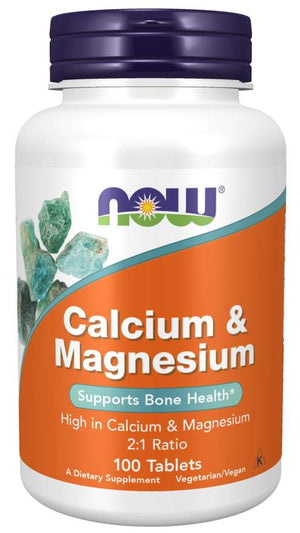 NOW Calcium & Magnesium, 100 Tablets