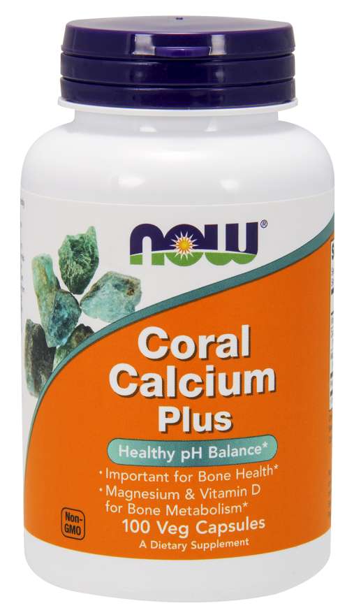 NOW Supplements, Coral Calcium Plus, Bone Health*, Healthy pH Balance*, 100 Veg Capsules