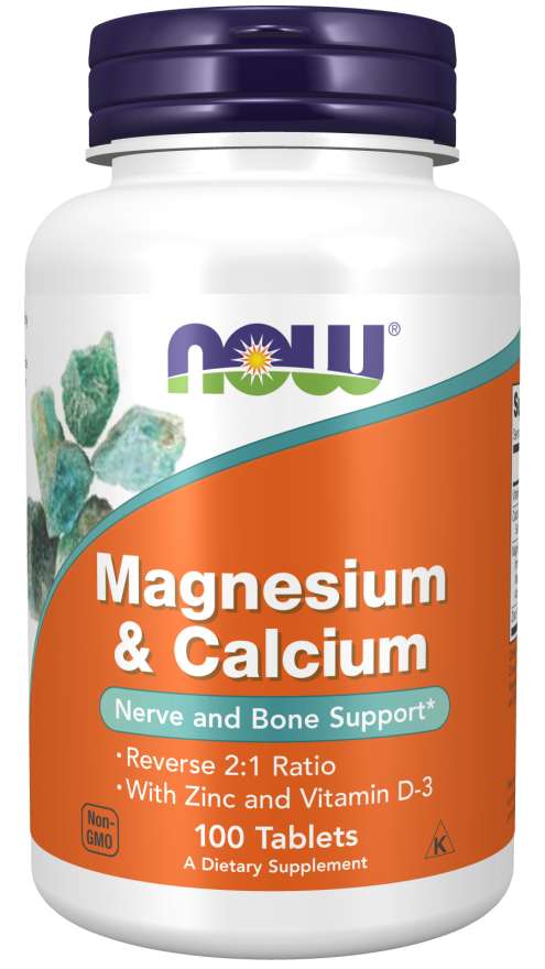 NOW Magnesium &amp; Calcium, 100 Tablets