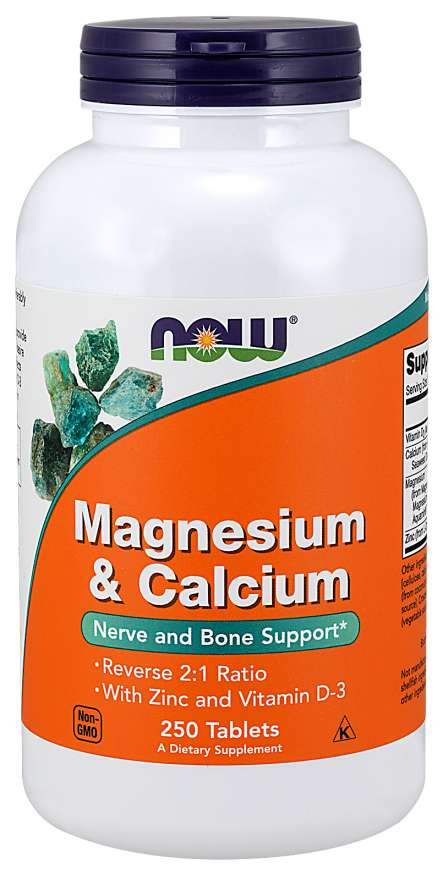 NOW Magnesium &amp; Calcium, 250 Tablets