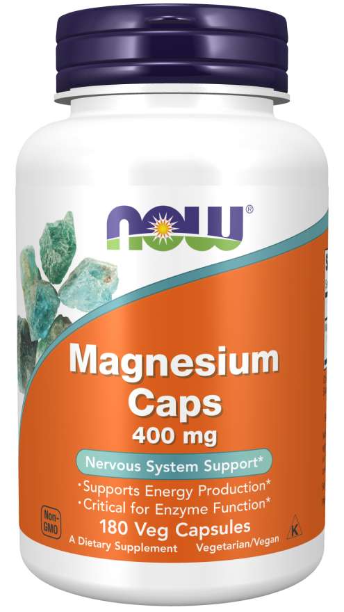 NOW Magnesium Caps, 400 mg, 180 Veg Capsules