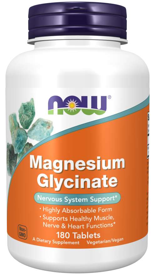 NOW Foods Supplements, Magnesium Glycinate 100 mg, Highly Absorbable Form, 180 Tablets