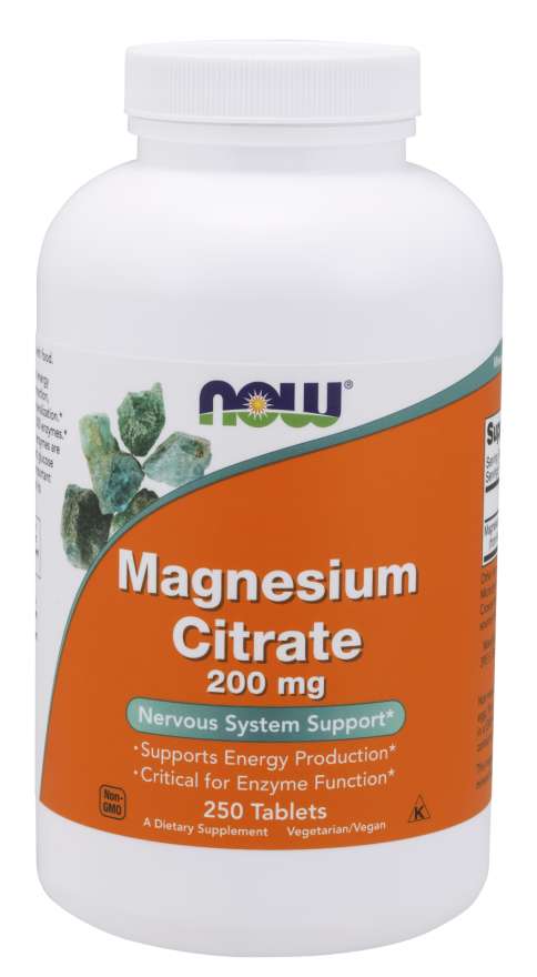 NOW Foods Magnesium Citrate, 200 mg, 250 Tablets