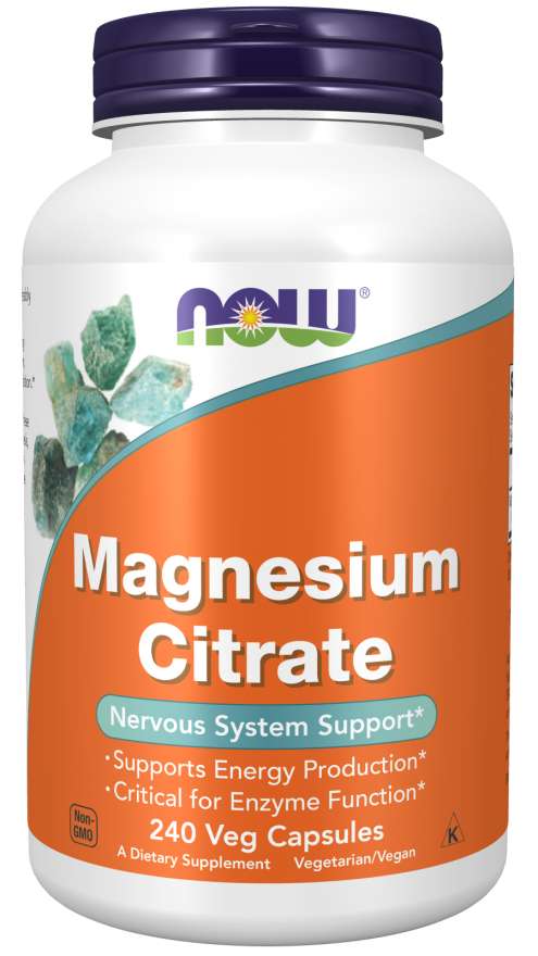 NOW Magnesium Citrate, 240 Veg Capsules