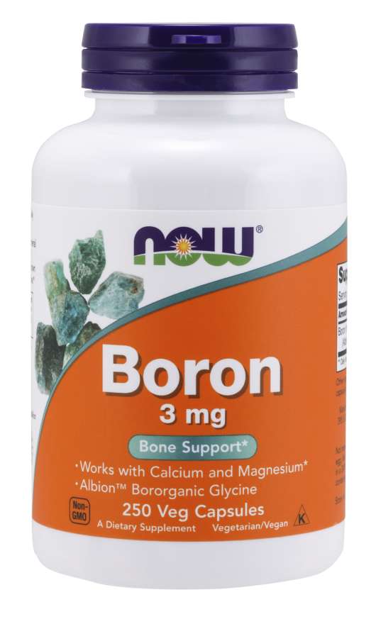 NOW Boron, 3 mg, 250 Veg Capsules