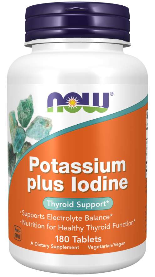 NOW Foods Potassium plus Iodine, 180 Tablets