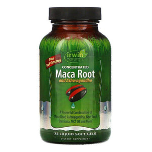 Irwin Naturals, Concentrated Maca Root and Ashwagandha, 75 Liquid Soft-Gels - Discount Nutrition Store