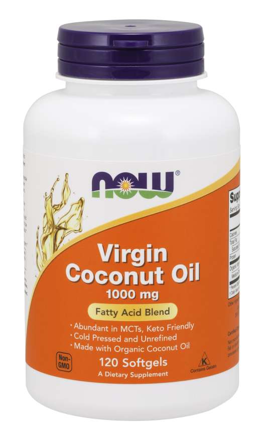 NOW Virgin Coconut Oil, 1000 mg, 120 Softgels