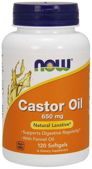 NOW Foods Castor Oil, 650 mg, 120 Softgels