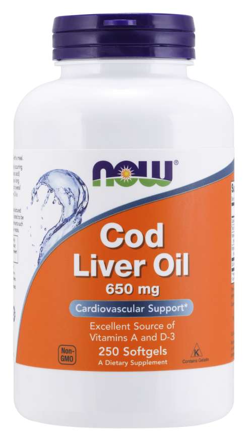 NOW Cod Liver Oil, 650 mg, 250 Softgels