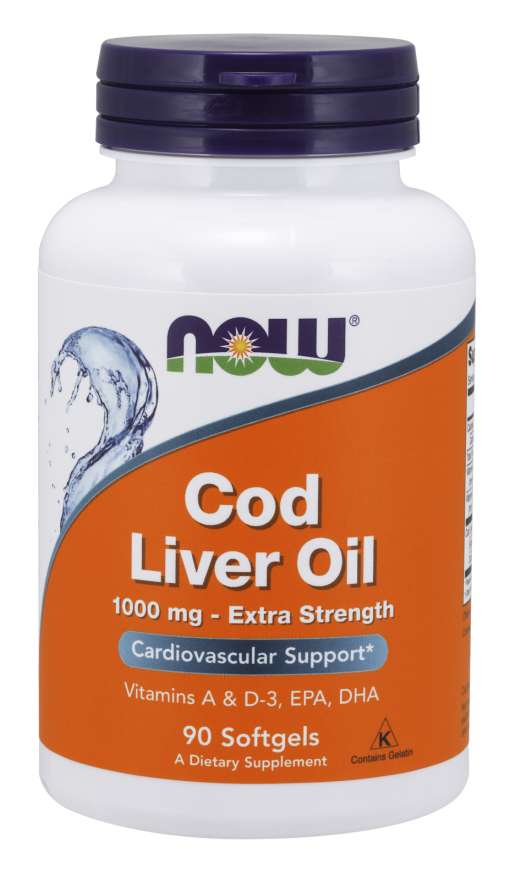 NOW Foods Cod Liver Oil, 1000 mg, 90 Softgels