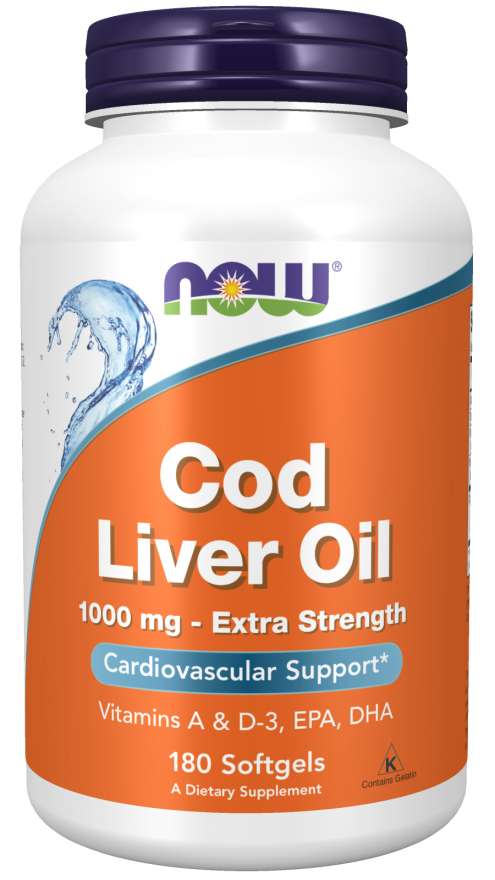NOW Cod Liver Oil, 1000 mg, 180 Softgels