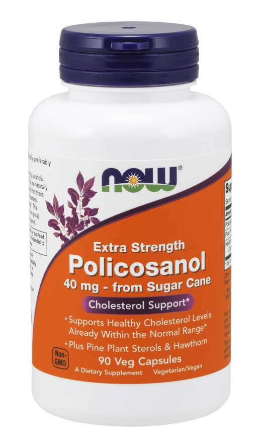 NOW Extra Strength Policosanol, 40 mg, 90 Veg Capsules