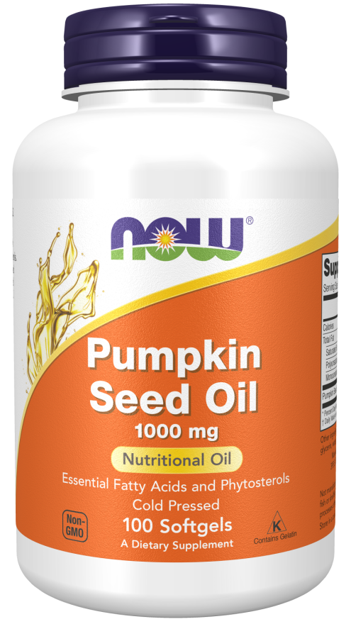 NOW Foods Supplements, Pumpkin Seed Oil 1000 mg with Essential Fatty Acids and Phytosterols, Cold Pressed, 200 Softgels