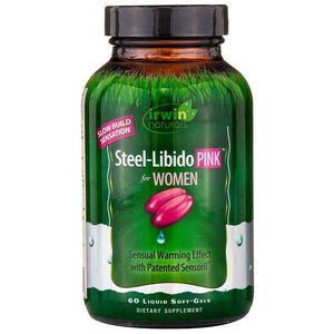 Irwin Naturals, Steel-Libido, Pink, For Women, 60 Liquid Soft-Gels - Discount Nutrition Store