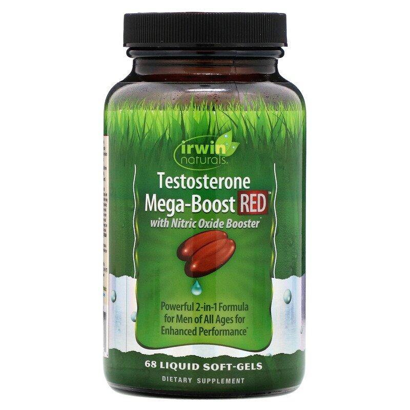 Irwin Naturals, Testosterone Mega-Boost RED, 68 Liquid Soft-Gels - Discount Nutrition Store
