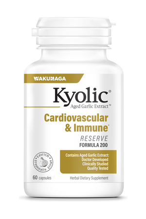 Kyolic Aged Garlic Extract Formula 200, Cardiovascular & Immune, Reserve 60 Capsules