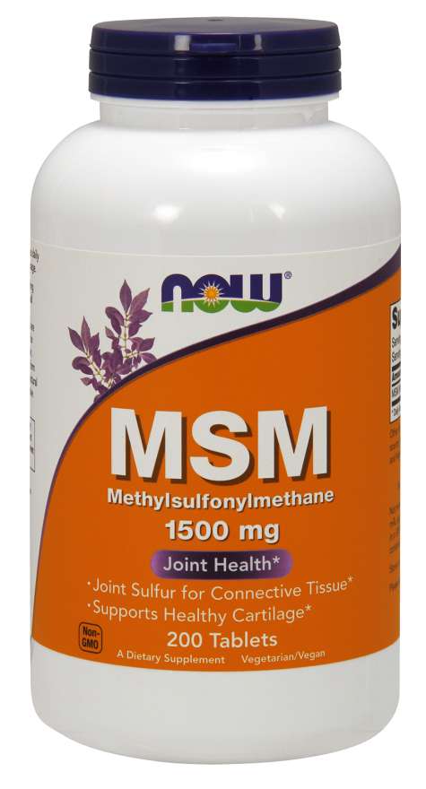 NOW MSM Methylsulphonylmethane, 1500 mg, 200 Tablets