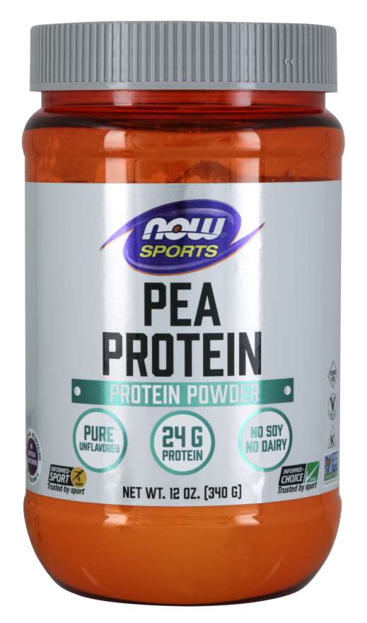 NOW Sports Pea Protein Natural Unflavored, 12 oz