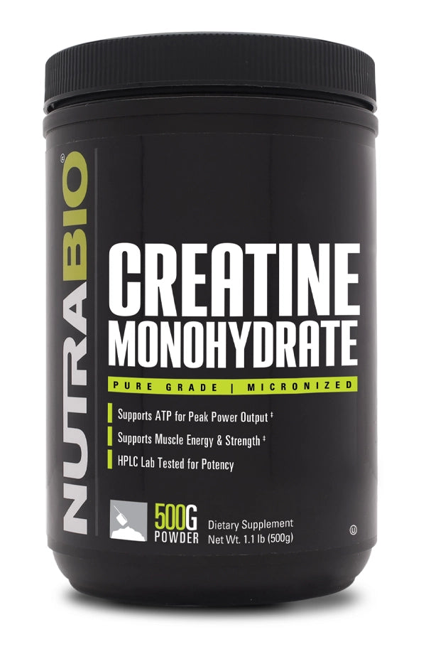 NutraBio Pure Micronized Creatine Monohydrate Powder Supplement, Unflavored, (500 g) - Supports Bulk Muscle Energy, Recovery, and Strength - HPLC Tested Creatine Powder Supplement for Men and Women