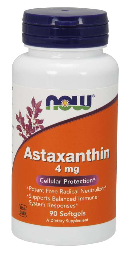 NOW Supplements, Astaxanthin 4 mg derived from Non-GMO Haematococcus Pluvialis Microalgae and has naturally occurring Lutein, Canthaxanthin and Beta-Carotene, 90 Softgels