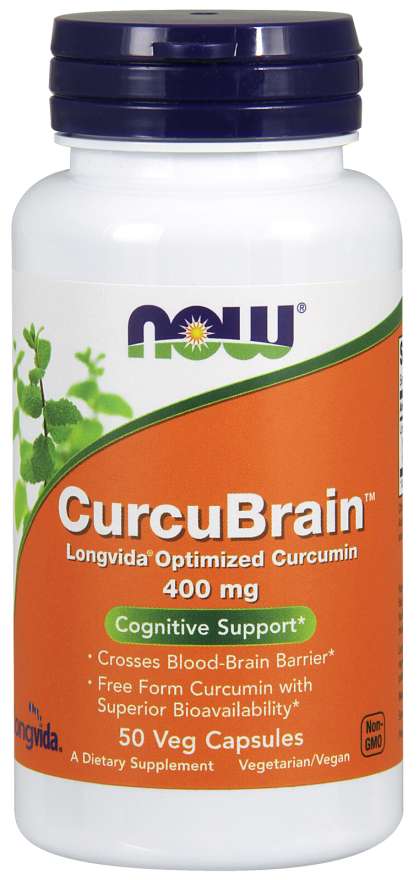 NOW CurcuBrain™, 400 mg, 50 Veg Capsules