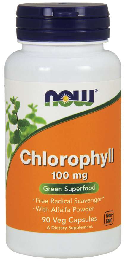 NOW Chlorophyll, 100 mg, 90 Veg Capsules