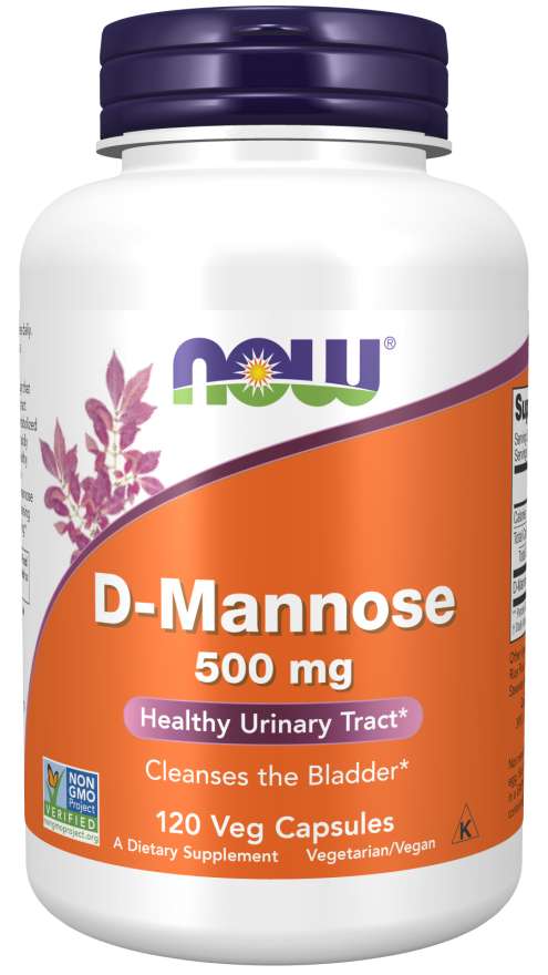 NOW D-Mannose, 500 mg, 120 Veg Capsules