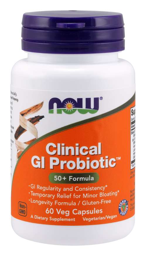 NOW Clinical GI Probiotic™ 50+ Formula, 60 Vegetarian Capsules