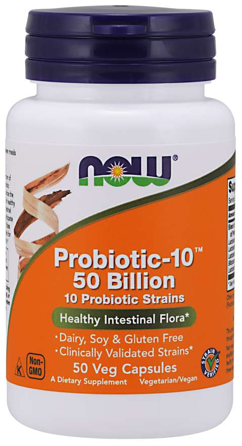 NOW Probiotic-10™, 50 billion, 50 Vegetarian Capsules