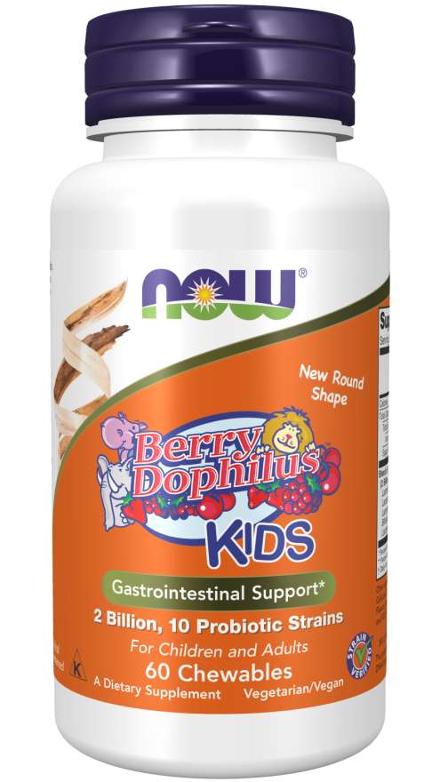 NOW Foods BerryDophilus™ For Children and Adults, 2 billion, 60 Chewables