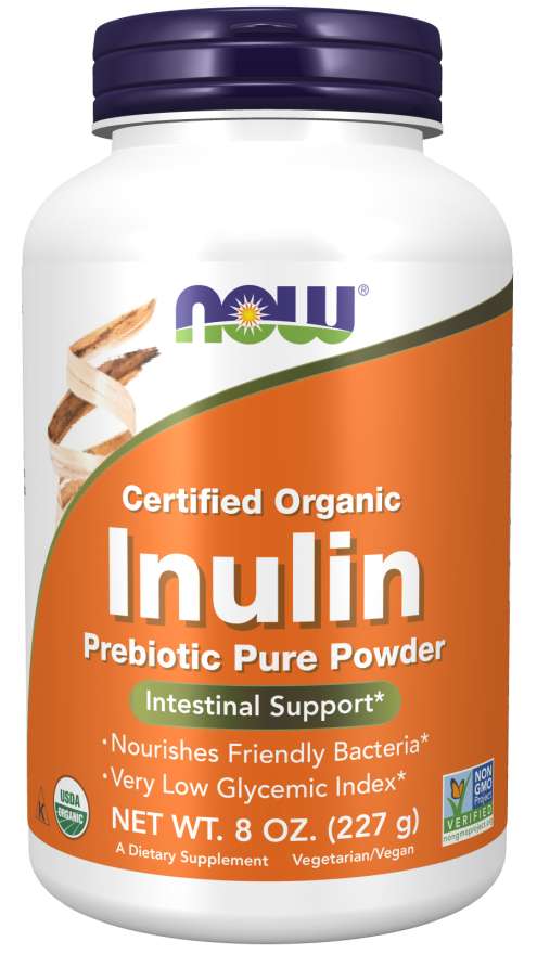 NOW Foods Certified Organic Inulin Pure Powder, 8 oz