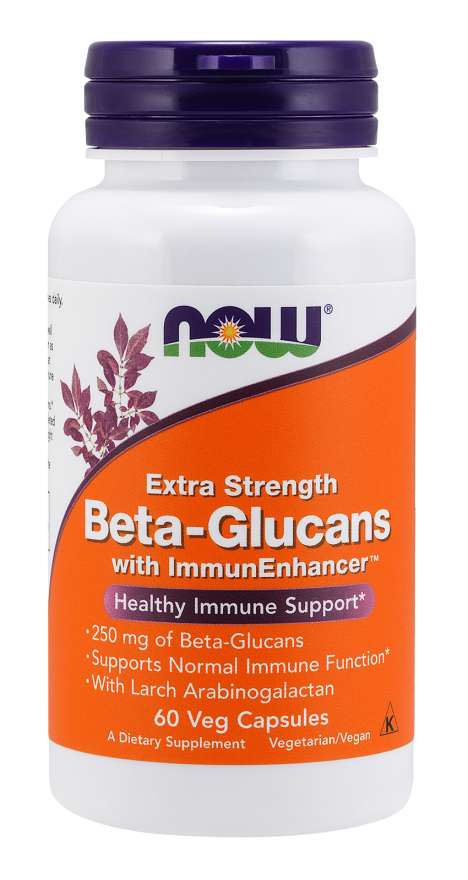 NOW Foods Beta-Glucans with ImmunEnhancer™, 250 mg, 60 Vegetable Capsules